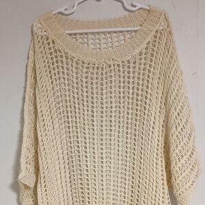 Chic Cream Knit Women's Sweater